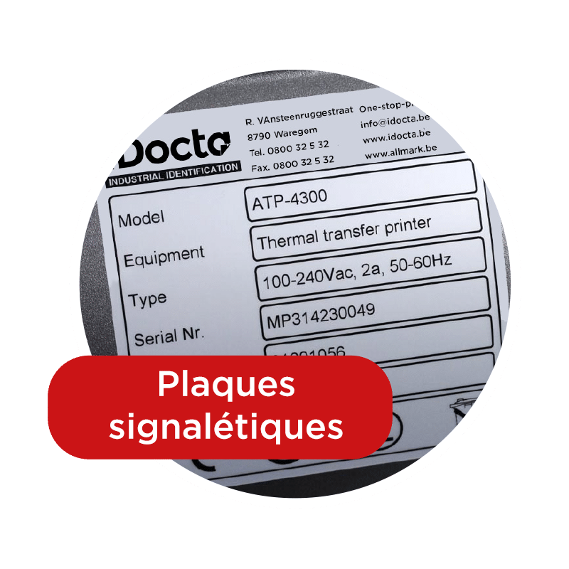 Plaques signalétiques